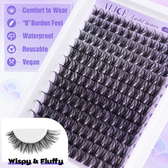 ALICE Lash Clusters 10-18mm range demonstrates versatile lengths for natural to dramatic looks.