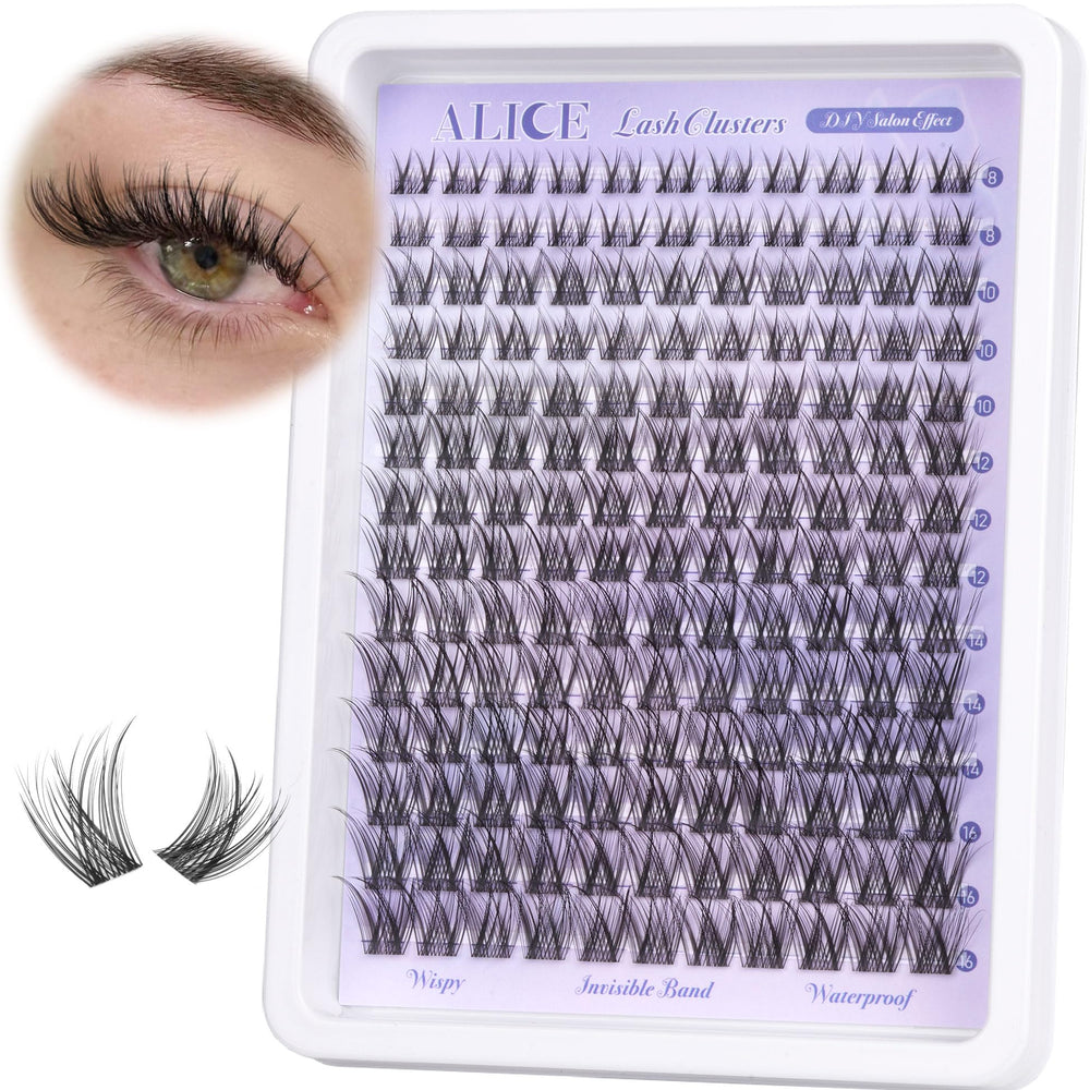 ALICE natural lash clusters 8-10mm for subtle everyday enhancement.