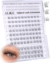 ALICE Natural Short Lash Clusters 8-12mm with clear band close-up for a barely-there look