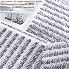 ALICE no-gap lash clusters fill gaps for a seamless, fuller lash line.