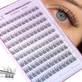 ALICE self-adhesive lashes close-up natural 10-12mm clusters for effortless daily wear.