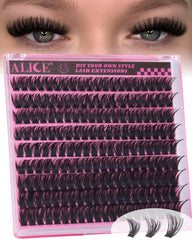 ALICE Wispy Lash Clusters pack 180pcs for versatile at-home looks.
