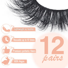 C-Curly design of ALICROWN Fuzzy Eyelashes for a voluminous edge.