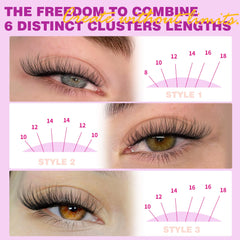 ALICROWN HAIR wispy cluster lashes with C-curly design frame a natural, flattering look.