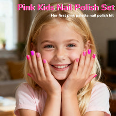 ALIKOSSTOR esmalte infantil rosa con pincel aplicador, fácil cobertura.