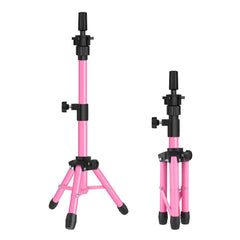AliLeader 25-inch mannequin head stand pink, stable display for wig practice and training.