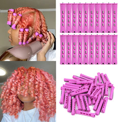 Alimiriam purple perm rod close-up for no-heat styling on natural hair.