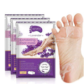 ALIVER Foot Peel Mask 3 Pack packaging with lavender accents for gentle foot care.