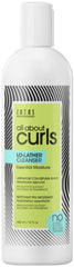 ALL ABOUT CURLS Lo-Lather Cleanser: botella visible, limpieza suave para rizos definidos
