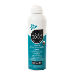 All Good Sport Sunscreen Spray bottle front view with reef-friendly SPF 30.