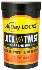 AllDay Locks Lock N Twist Supreme Hold jar for dreadlocks provides strong, long-lasting hold.