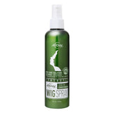 AllDay Locks wig spray bottle close-up with a quick-drying formula for fresh-looking synthetic wigs.