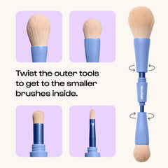 ALLEYOOP Overachiever precision brush for precise definition while traveling.