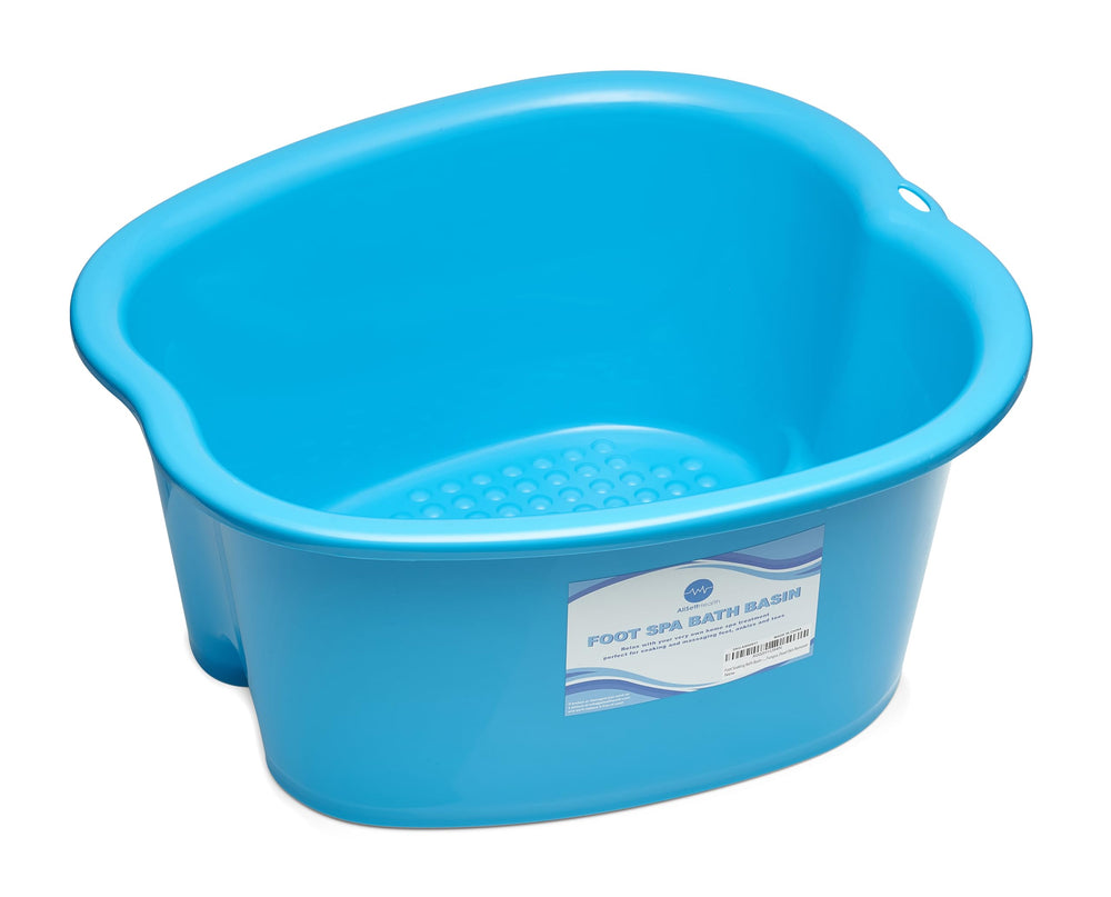 AllSett Health foot basin front view, large blue, ideal for home spa soaking