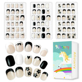 Allstarry 72 piezas uñas niñas frances corto: aplicación rápida y limpia en casa.