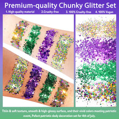 Allstarry Mardi Gras glitter jar green closeup for bold shimmer.