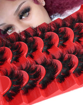 Allureza Red Box lashes strip design for seamless cluster-lash fullness and easy daily glam.