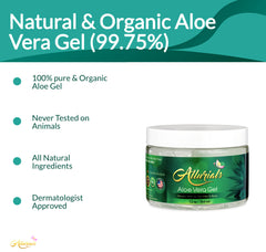 Allurials Aloe, textura clara en mano, aplicación diaria suave