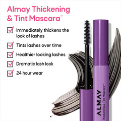 Envase compacto de Almay Mascara Engrosamiento y Tinte para retoques rápidos.