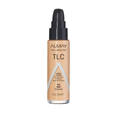 Almay Liquid Foundation tono Buff 140 en botella, color duradero y natural