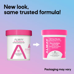 Almay oil-free cleansing pads leave skin clean with no greasy residue