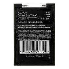 Almay Smoky Trio swatches in Lavender Haze show soft-to-dramatic shades.