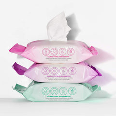 Fine-textured, biodegradable fibers in Almay wipes support gentle cleansing near the eyes.