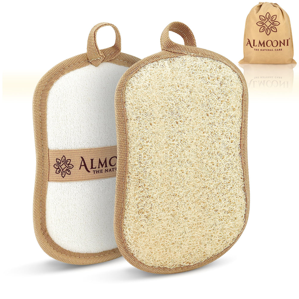 Lufa exfoliante ALMOONI con forma de lazo para exfoliar suavemente la piel