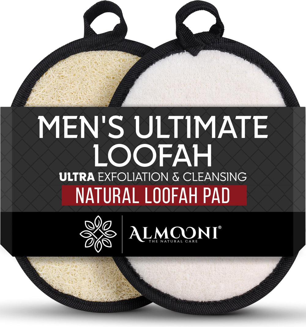 ALMOONI lufa natural para ducha, vista frontal, exfolia y deja la piel suave.