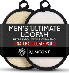 ALMOONI lufa natural para ducha, vista frontal, exfolia y deja la piel suave.