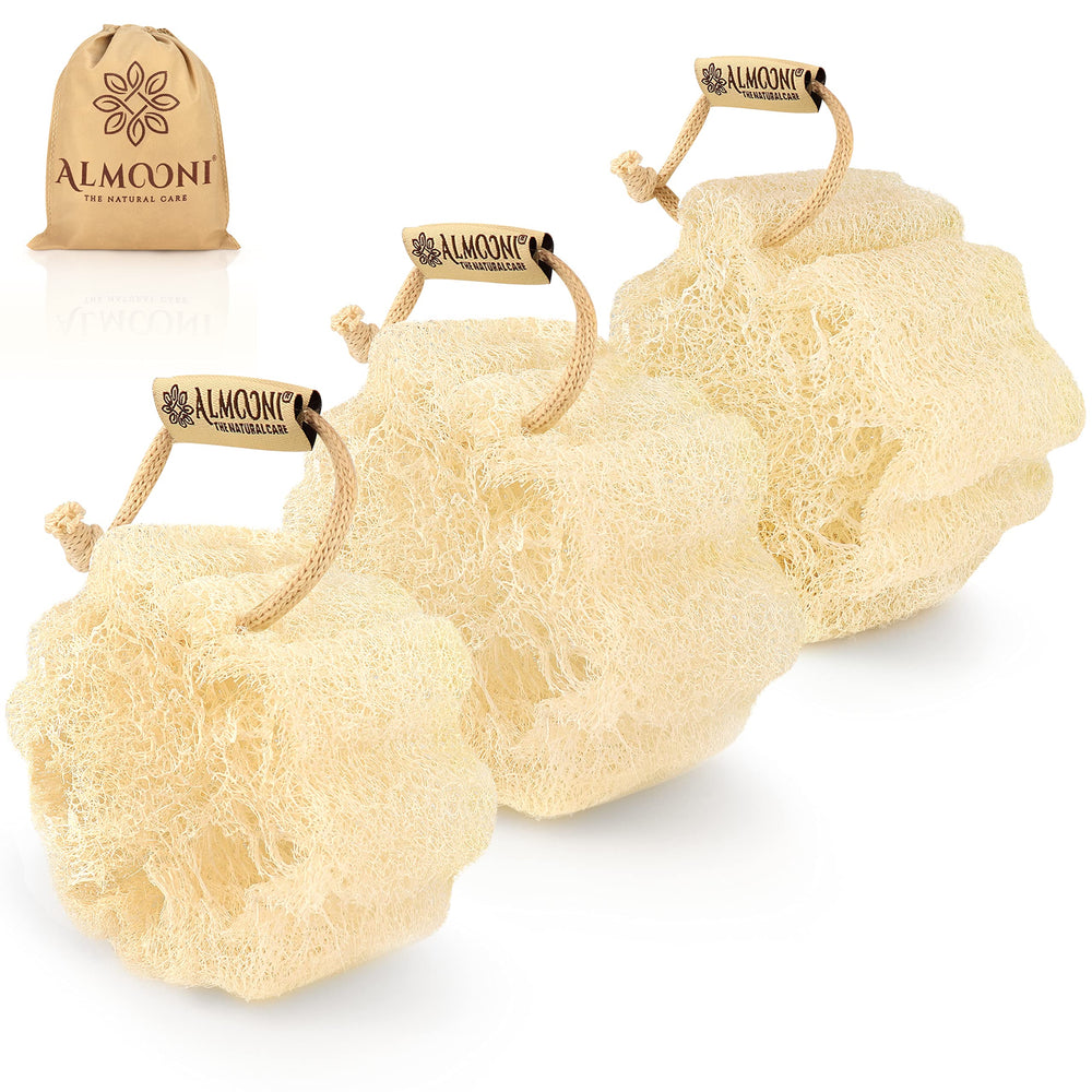 ALMOONI lufa natural, esponja de ducha con textura suave para exfoliar suavemente