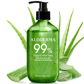 Aloderma gel aloe vera con bomba para hidratación suave.