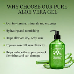 Textura ligera de Aloderma gel aloe vera para uso diario.