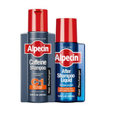 Alpecin C1 caffeine shampoo bottle ready for daily cleansing and refreshed scalp.