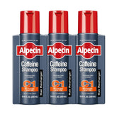 Alpecin Caffeine Shampoo bottle front for refreshed scalp and fuller look.