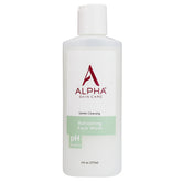 Alpha limpiador facial refrescante en botella para uso diario.