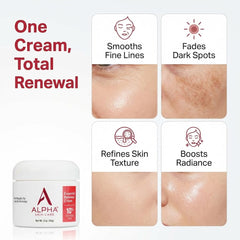 Ingredientes clave de Alpha Skin Care con vitaminas para el cuidado diario.