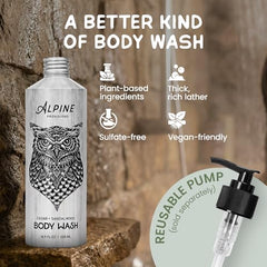Alpine Provisions etiqueta-vegan-sin-sulfatos, limpieza limpia sin químicos agresivos.