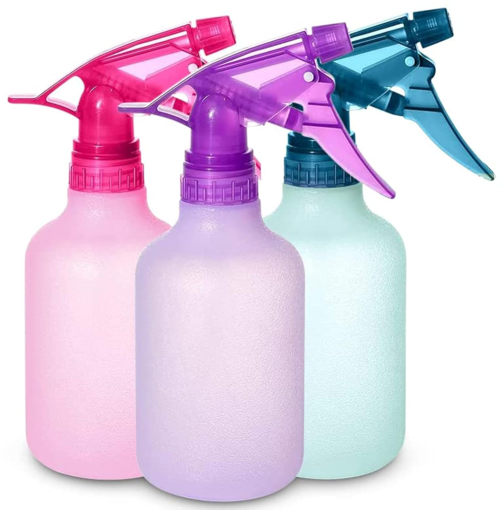 alpree 12oz colorful spray bottle trio for organized cleaning and labeling