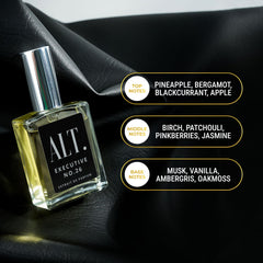Alt. Fragrances Executive No. 26 packaging display hints at premium presence at events.