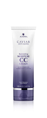 Alterna Caviar CC Cream bottle showcases 10-in-1 protection for healthy hair.