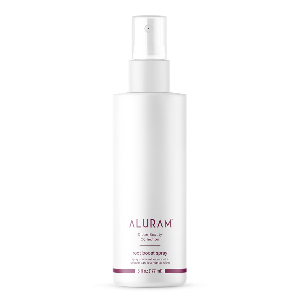 ALURAM Root Boost, botella visible, aporta volumen en las raíces para cabello con cuerpo.