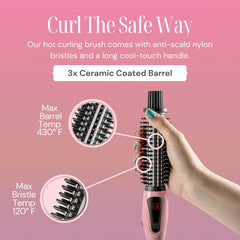 Ceramic-coated barrel provides even heat for smooth, glossy results.