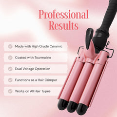 Alure curling wand with LCD temperature display for precise heat