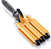 Alure three-barrel curling iron wand 1 inch for quick, voluminous waves.