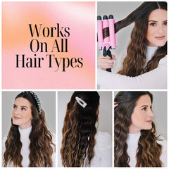 Alure three-barrel waver with ceramic tourmaline for smooth, frizz-free waves.