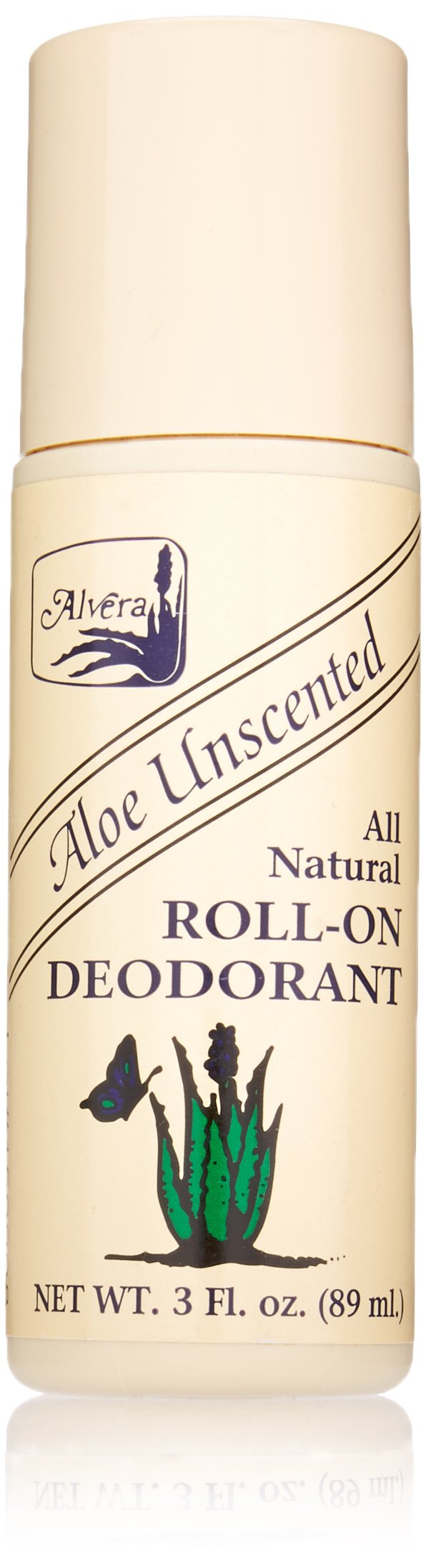 Desodorante roll-on Alvera de aloe sin aroma ideal para piel sensible y uso diario