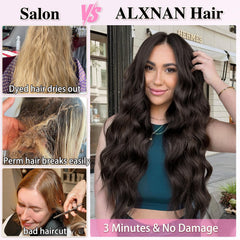 ALXNAN clip-in 6in weft with three clips boosts thickness and texture.