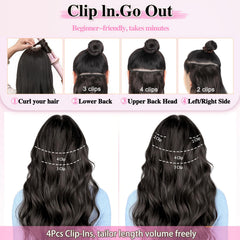 ALXNAN clip-in 7in weft with four clips creates dramatic length.