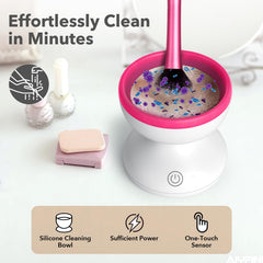 Alyfini brush rotation action highlights powerful cleaning of makeup residue.